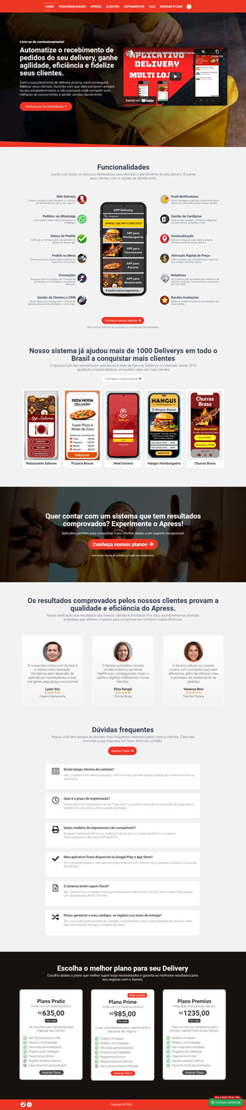 Modelo de página de vendas para vender aplicativo e software