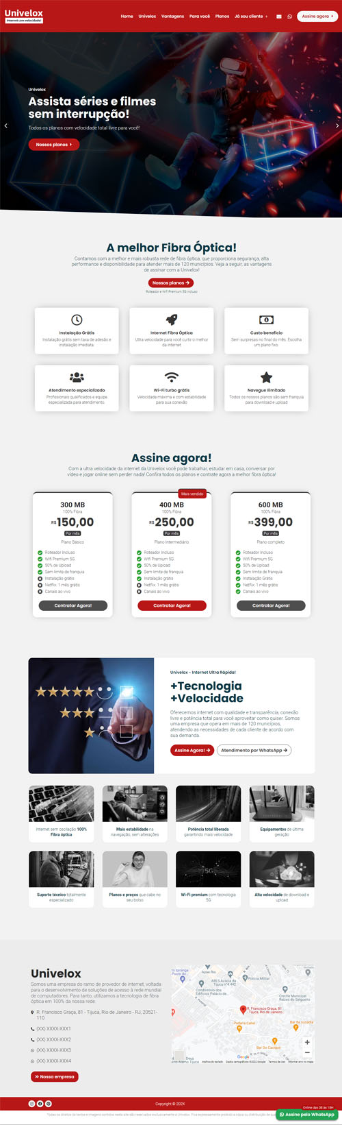 Modelo de Site para empresas e provedores de internet