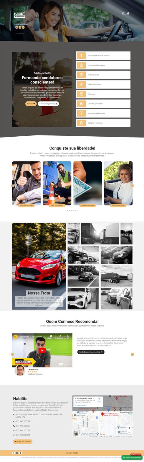 Modelo de Site para Autoescola